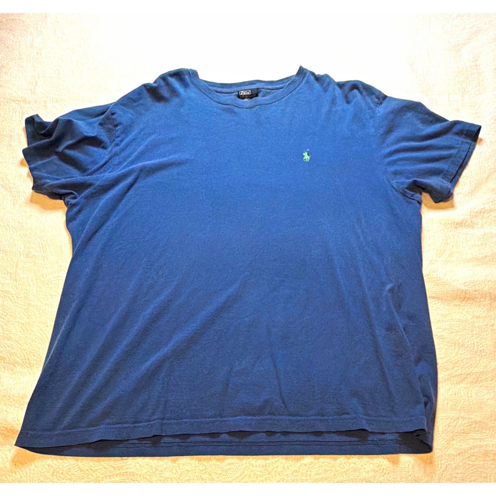 Polo by Ralph Lauren Men’s XL Blue Crew Neck Short Sleeve Cotton Knit Logo Tee